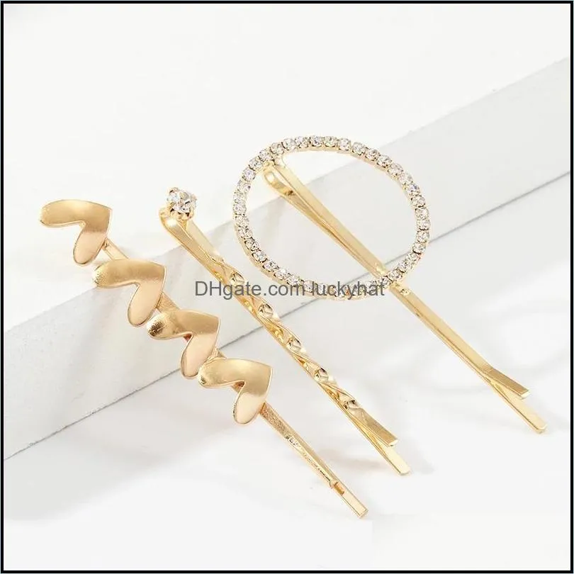 & Barrettes Jewelry Jewelrygilded Luxury Statement Heart Decoration Circle Rhinestone Clips Woman Fashion Aessories Wedding Hair Drop Delive