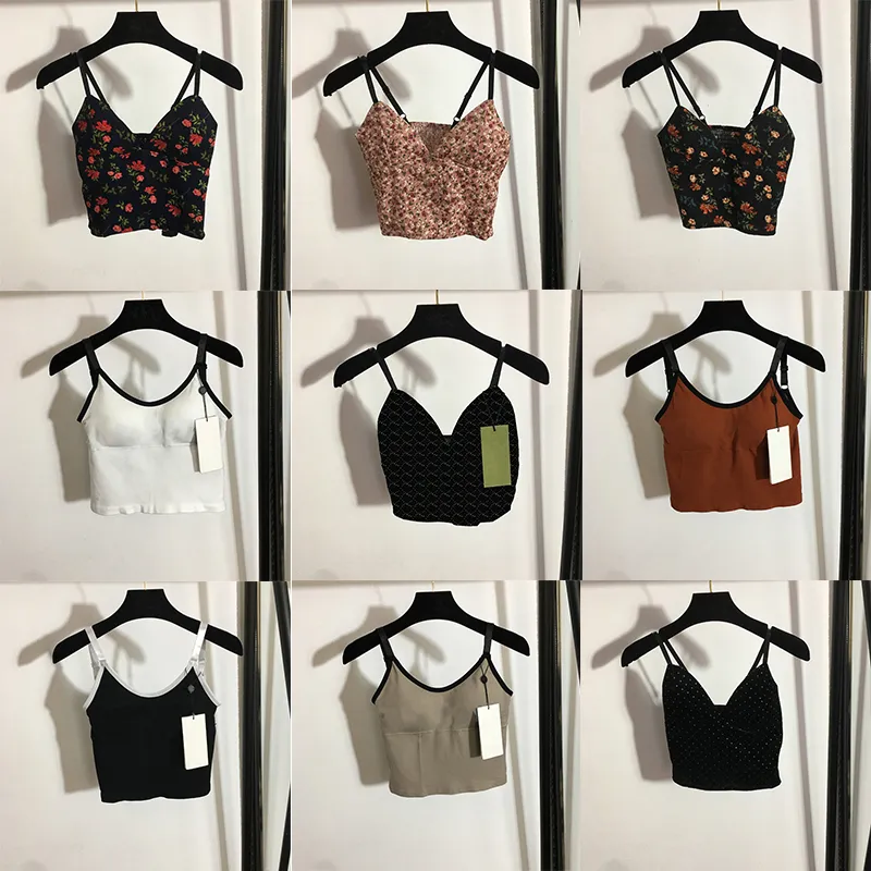 Padded Up Women Tanks Vests for Ladies Camis Fashion Letter Print Tops Vest Summer Sexy Sleeveless Bras Top