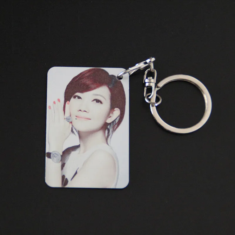 Dye Sublimation Blank Double-sided Metal Keychain DIY Rectangular Personalized Custom Keychains Aluminum Sheet