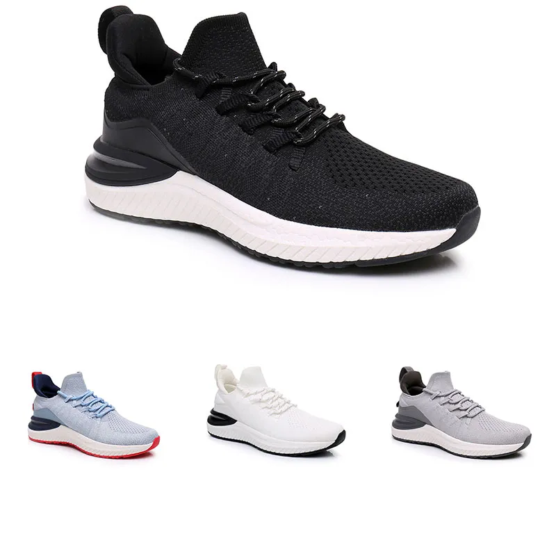 Excelente Sapatos de Running não-marca Homens Mulheres Preto Branco Cinza Luz Azul Leve Respirabilidade Mens Trainers Ao Ar Livre Sapatilhas Esportivas