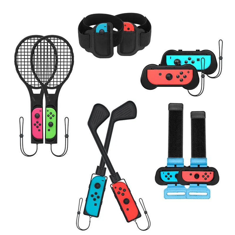 Game Joysticks Switch golfklubbor och tennisracketar 10 i 1 somatosensoriska sportset JYS-NS125