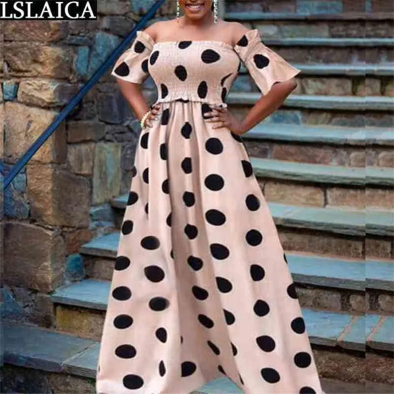 Women Chiffon Polka Dot Maxi Dress with Half Flutter Sleeves and Empire  Waist for Summer from Dhgate Basic & Casual Dresses - price 48.08