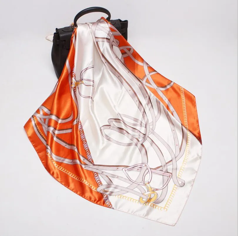 Wholesale 40 Style Latest Ladies Square Imitated Silk Scarves Fashion