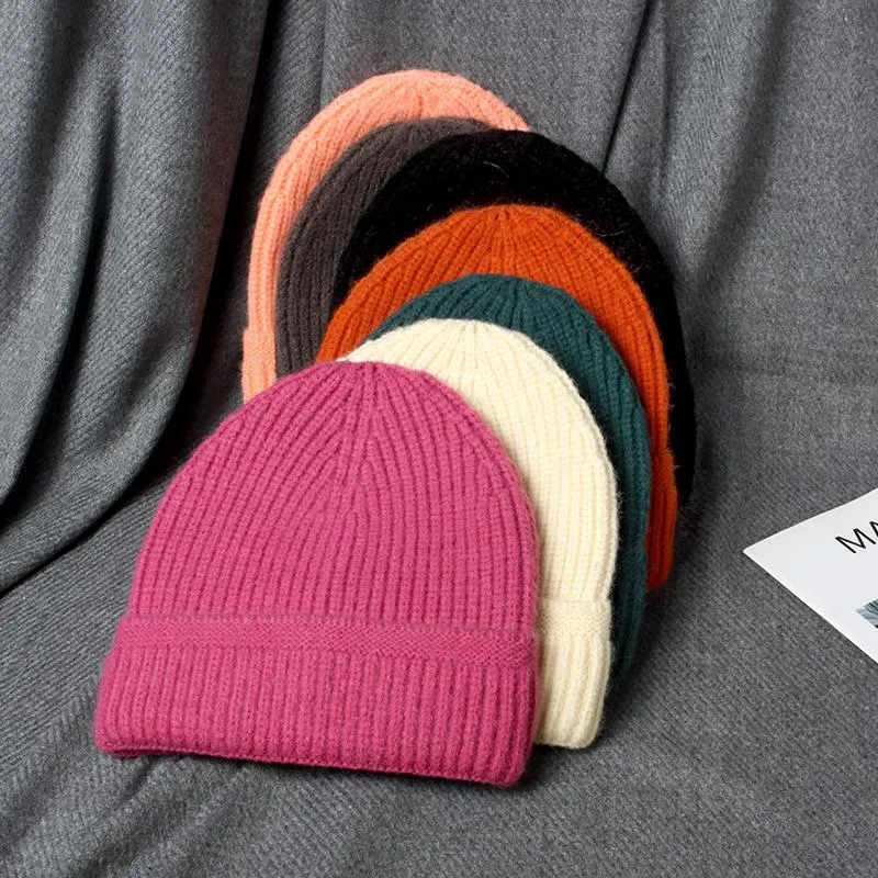Feijos Visrover 2021 Skullies Fahion Candy Color Hat for Women Winter Bonnet Marda de designer quente Femme Cap
