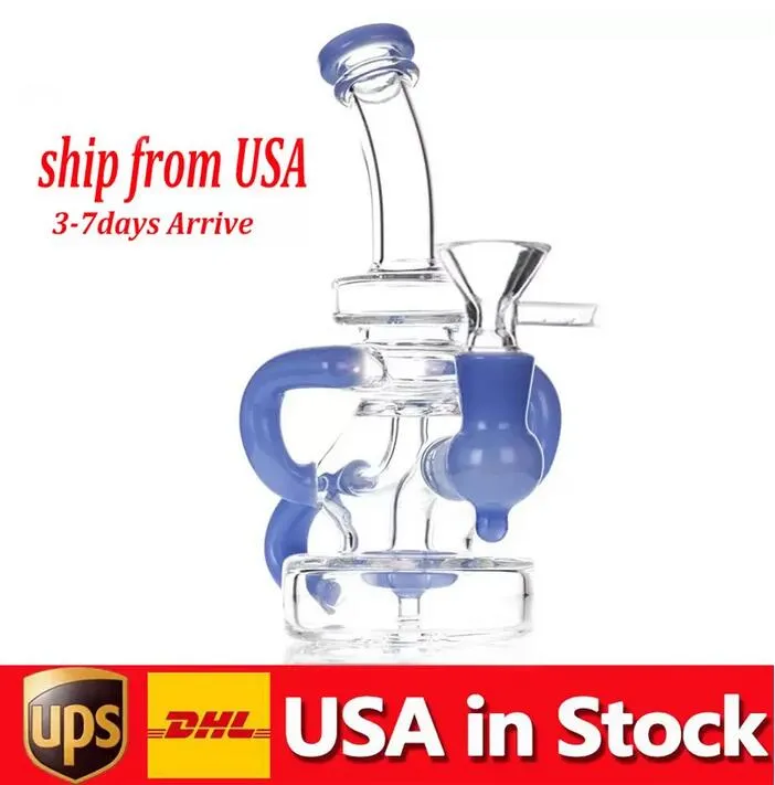 Fumar tubos de água vórtice recycler Dab equipamento de cera de água Bongo Heady Klein Bongs Bubbler Cyclone Beaker Copo Dab Rigs em Stock Estados Unidos