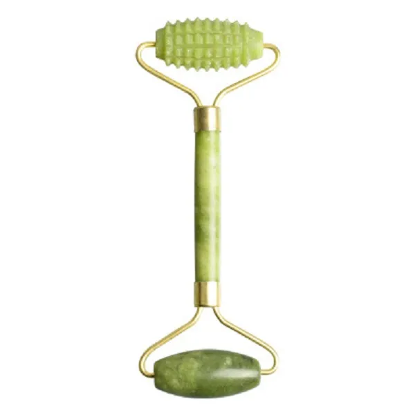 Massage small skin protecting tools natural beauty device face massager two in one prick head double heads jade roller