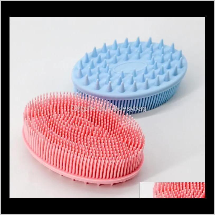 Escovas, esponjas Scrubbers banheiro Aessórios Home Jardim Baby Mas Shampoo Brush Sile Bath Oval Disponível entrega 2021 T0IVZ