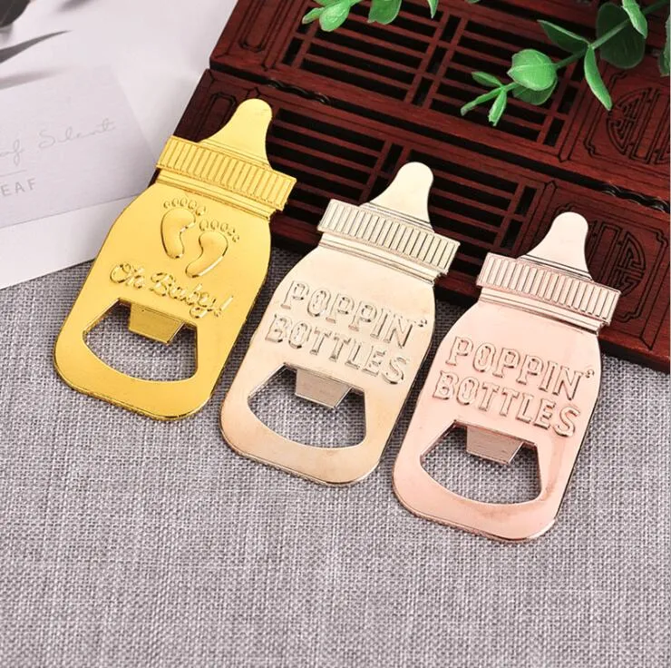 Bar Beer Opener Bottles Alloy Wedding Favor Birthday Baby Shower Party Supplies Gifts Gold Color Portable Openers Kitchen Gadgets Tools