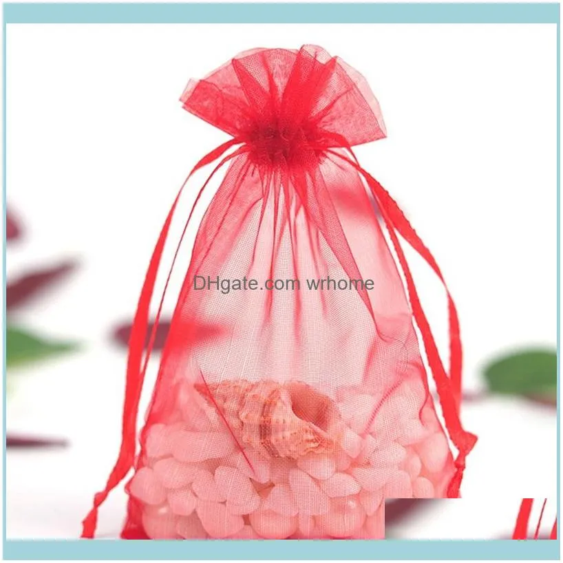 Gift Wrap 100pcs/lot 7*9cm Plain Small Bags Organza Bag Jewelry Packaging Bags&Pouches Wedding Party Supplies Gauze Wholesale1