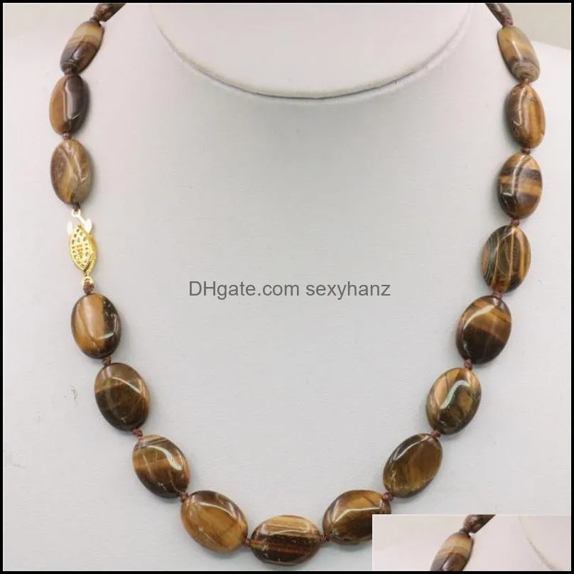 Accessories 13x18mm Tigers Eyes Tigereye Stone Quartz Beads Necklace Tiger-Ite Gifts Women Party Jewelry Making 18inch Wholesale