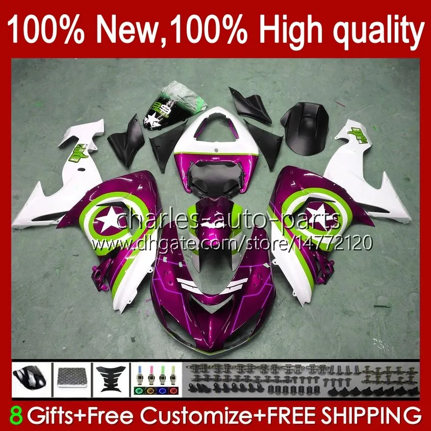 Carrocería OEM para KAWASAKI NINJA ZX1000 ZX-10R ZX1000CC 06-07 Moto Body 14No.128 ZX 10R 10 R 1000 CC 1000CC 2006 2007 ZX10R 06 07 ZX1000C 2006-2007 Carenados metal rose