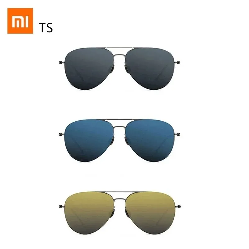Original Mijia Ts Nylon Polarized Sunglasses Unisex 304h Aço Inoxidável 100% à prova de óculos de sol UV colorido Óculos de sol retrô para a pesca Driving Travel