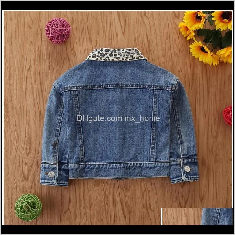 2021 new girls denim jackets spring autumn kids short style bowboy jacket children long sleeve denim coats kids outwear