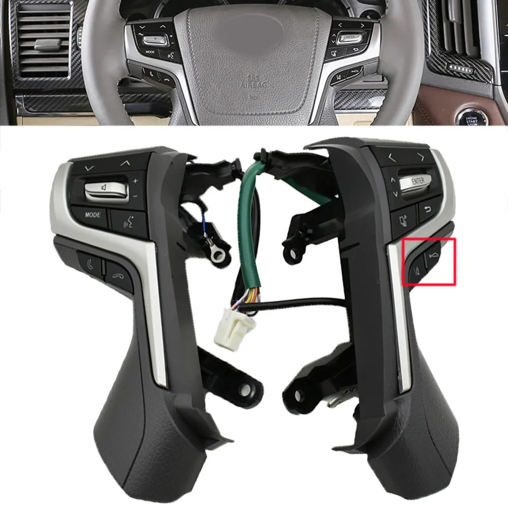 Switch de controle de volante de energia Almofada de controle multifunções Assy para Toyota Land Cruiser LC200 2012-2017