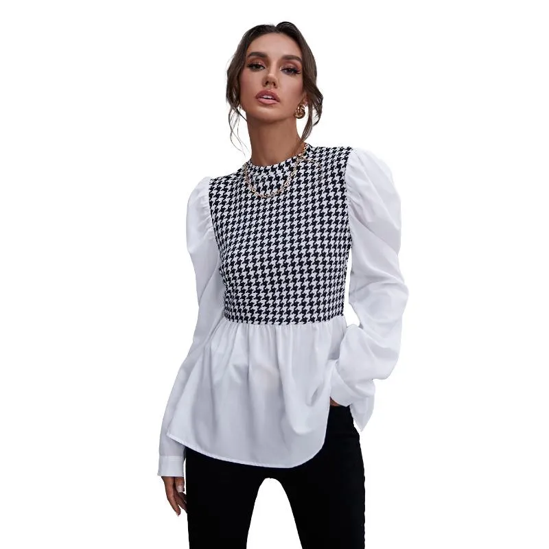 houndstooth peplum top