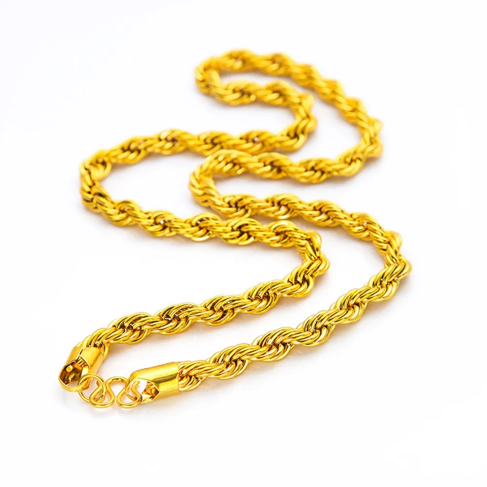 2022 6mm/7mm Rope Chain Necklace Men 