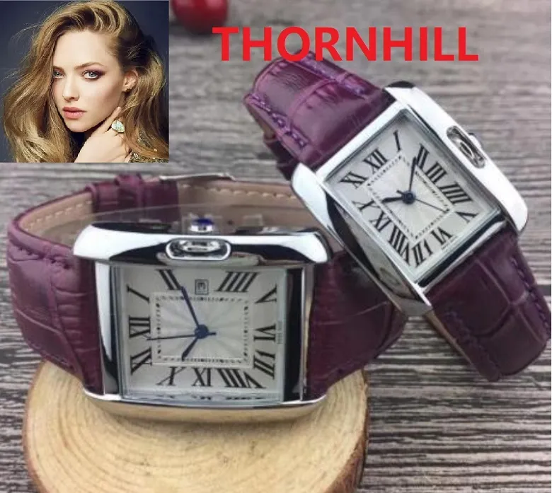 Casual Women Men Men Square Roman Dial Watches Fashion Dress Słynny designerski skórzany pasek kwarcowy Prezent Prezent2230