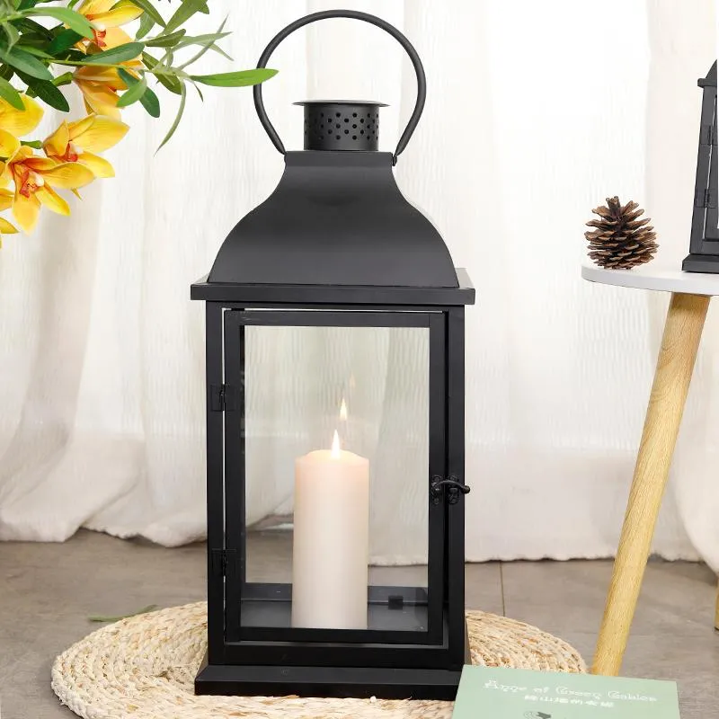 Garden Candle Lanternss Black Glass Vintage Holder Iron Metal Hanging Tealight Lantern Decoration Salon Wedding Centerpieces ZP60ZT From Qianxunya 48.61 DHgate.Com
