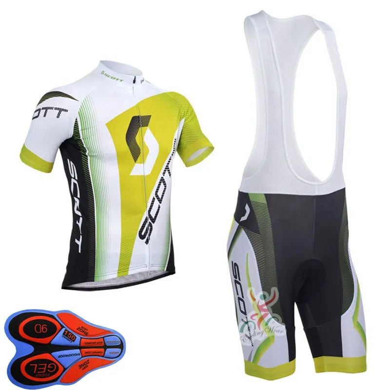 Mens Cycling Jersey набор 2021 летняя команда Scott Team с коротким рукавом велосипедная рубашка нагрудника шорты костюмы быстрые сухие дышащие гоночные одежды размером XXS-6XL Y21041060