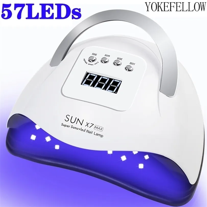 57LEDS UV LED Nail-lampa för s Acrylic Gel Dryer med minnesfunktion Professionell Konst manikyrmaskin 211222