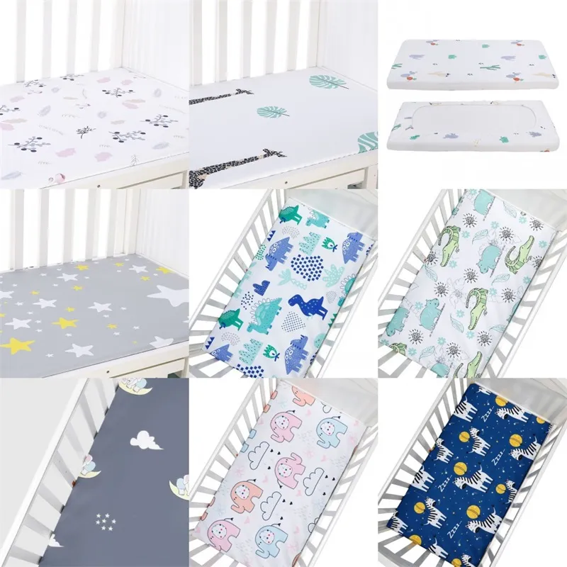 Lenzuola per culla con angoli per neonato 130 * 70 cm Lenzuolo con stampa di cartoni animati Coprimaterassi per lettino per bambine unisex 2551 Q2