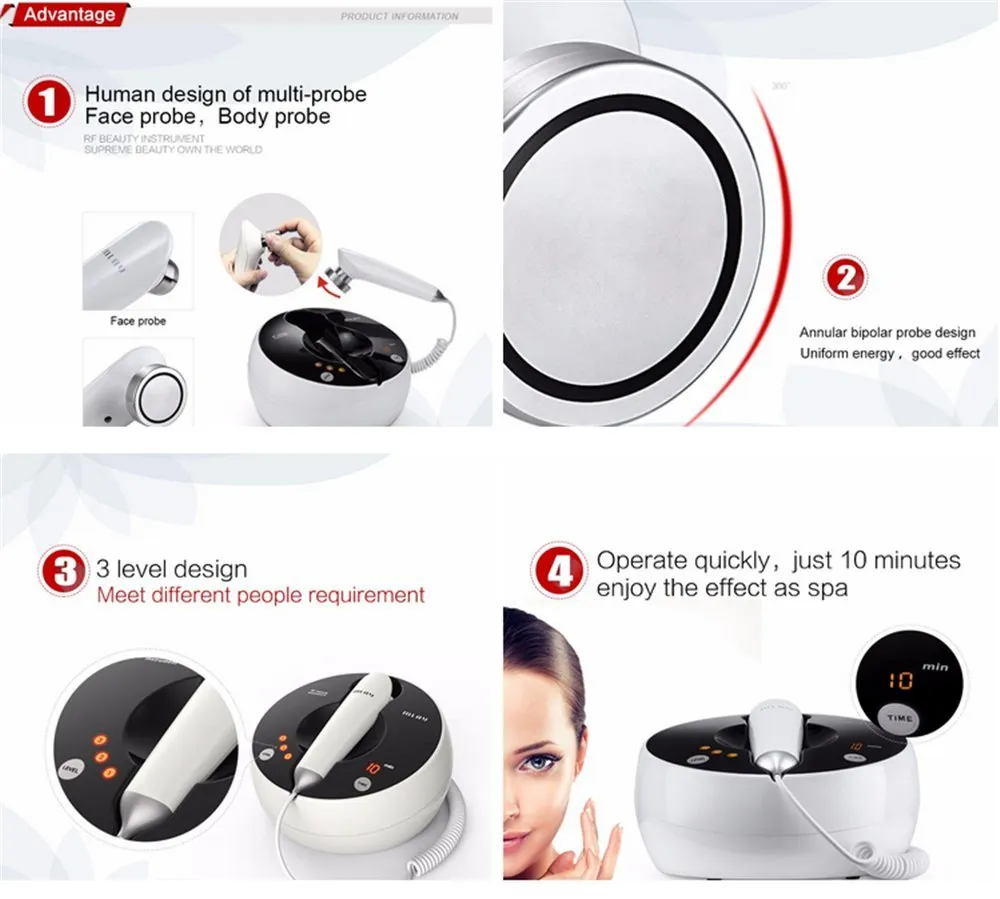 RF Skin Tightening Machine For Home Use: Bipolar Radio Frequency Device ...