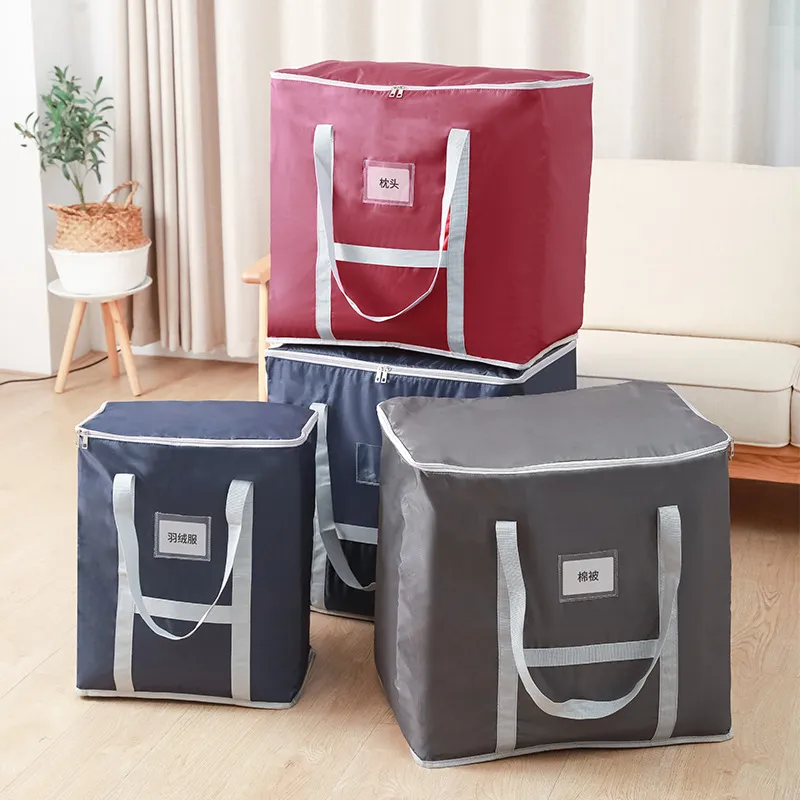 Thickened quilt storage bag Oxford cloth waterproof increase moving luggage household clothing finishing bags 3 colors and sizes