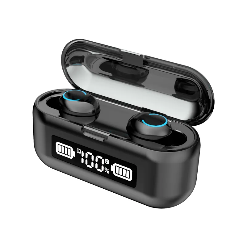 F9-43B TWS Bluetooth 5.0 fones de ouvido sem fio fones de ouvido 9D esporte estéreo à prova d 'água fone de ouvido toque controle fone de ouvido fones de ouvido digital exibição com embalagem