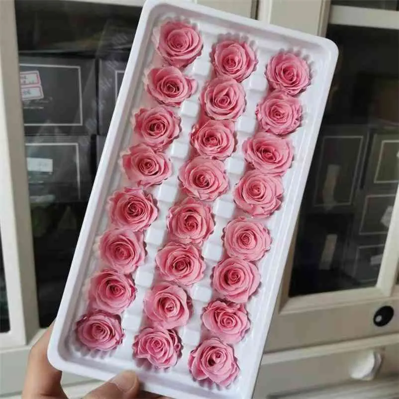 2CM/24PCS,Grade B Mini Preserved Rose Head,Eternal Real Roses For Wedding Party home Decoration accessories,mothers day gift 210706