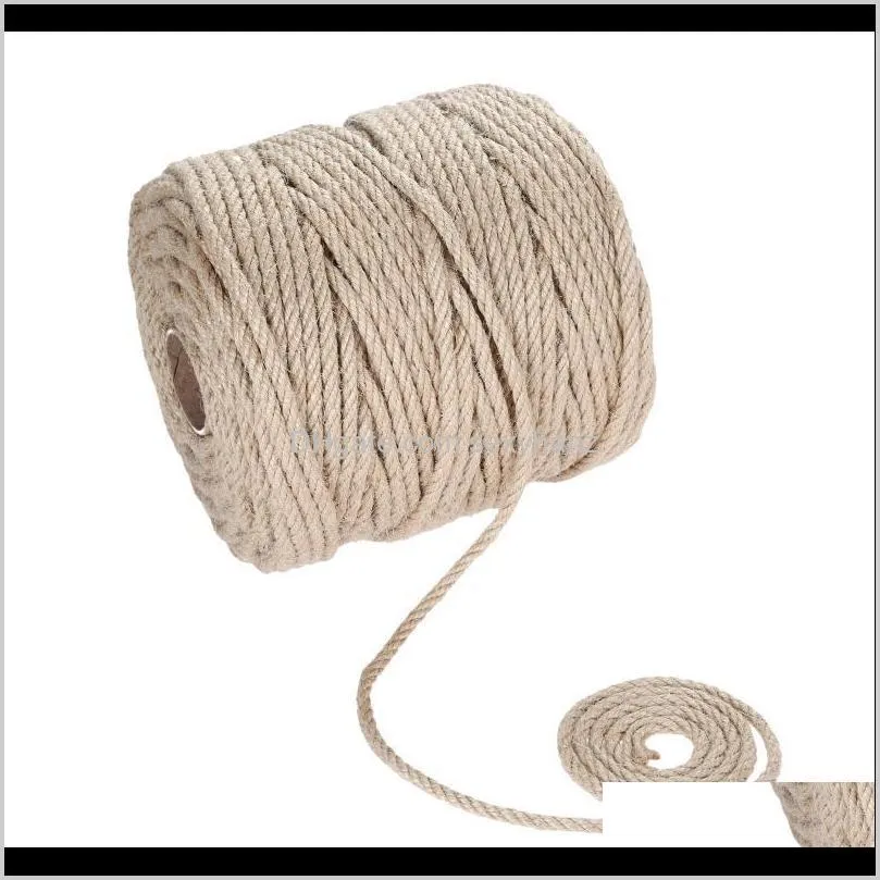 natural jute rope khaki fabric twine rolls twisted cord macrame string diy handmade decor 1mm-12mm diameter 10m-200m length1