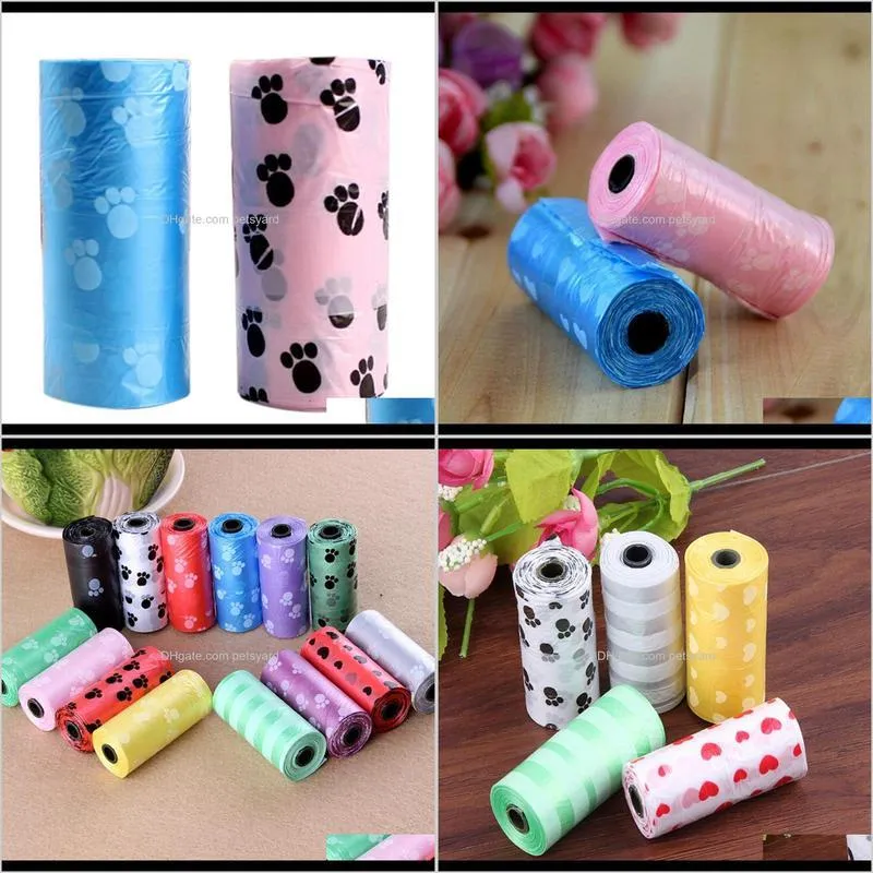 1 roll colorful dog waste poop bags dog bag cat waste pick up clean car travel cleaning bags poop bag car cleaning products