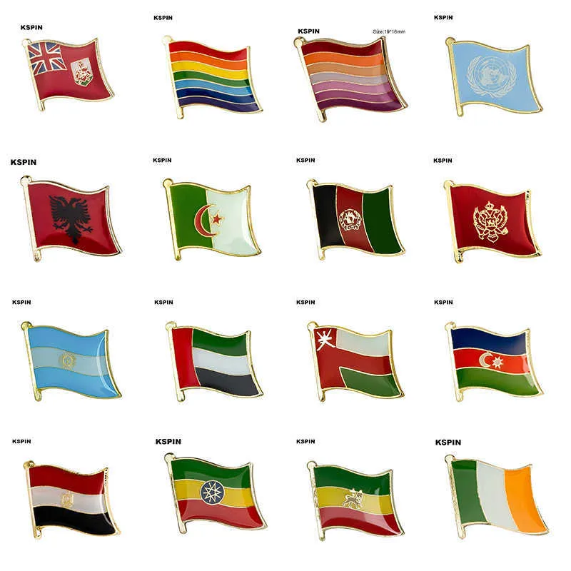 Drapeau Phale Pin Badge Broche Bermuda Rainbow U .n Albanie Algérie Afghanistan Monténégro Argentine Oman Azerbaïdjan