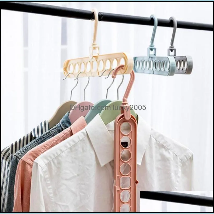Home Folding and shrinking Hangers Multi-port Support Clothing Racks Multifunction Drying Hanger Housekeeping Organization Magic Rack