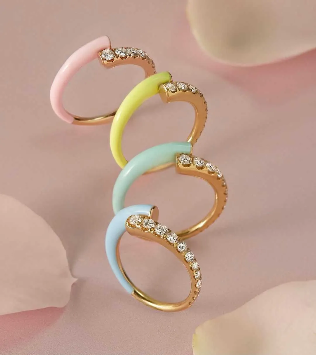 2021 sommer Neue Bunte Schmuck Pastell Neon Emaille Offene Einstellen Band 5A CZ Stacking-Finger-Ring Für Frauen X0715