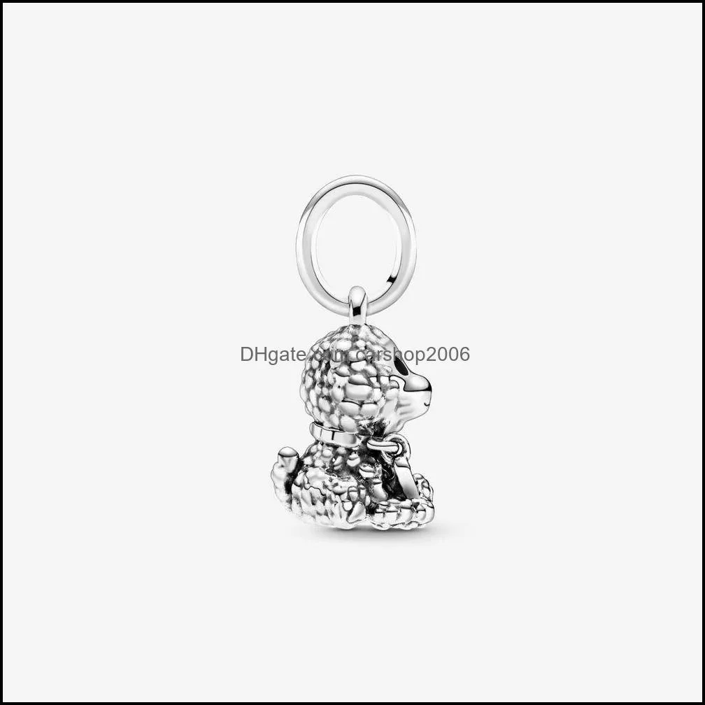 New Arrival 925 Sterling Silver Poodle Puppy Dog Dangle Charm Fit Original European Charm Bracelet Fashion Jewelry Accessories