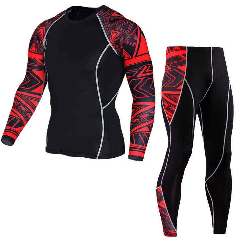 Mężczyźni biegający sport kompresja t shirt spodnie garnitury jogging dresowe zestawy męskie siłownia fitness trening sportswear trójniki topy legginsy y1221