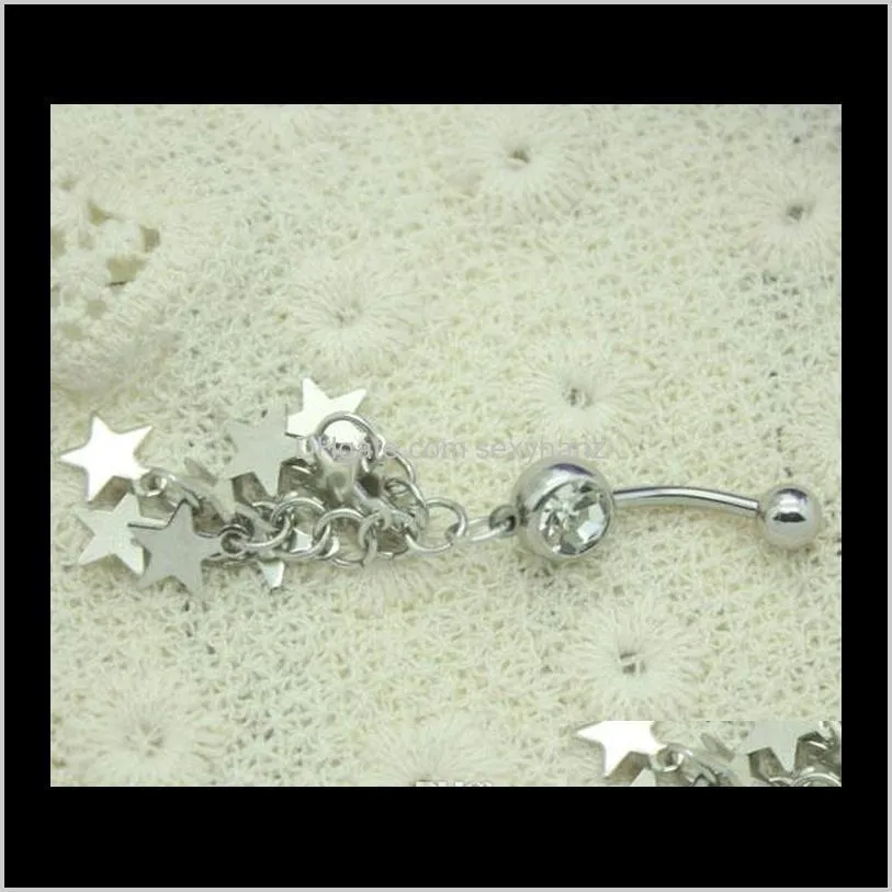 d0025 ( 1 color ) nice small-stars style belly ring clear color as imaged piercing body jewlery navel belly ring body jewelry