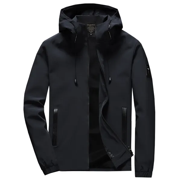 Высокое качество Новый мужской куртка молнии зимняя весна осень повседневные твердые куртки с капюшоном мужская вариация Slim Fit Plus Размер P0804