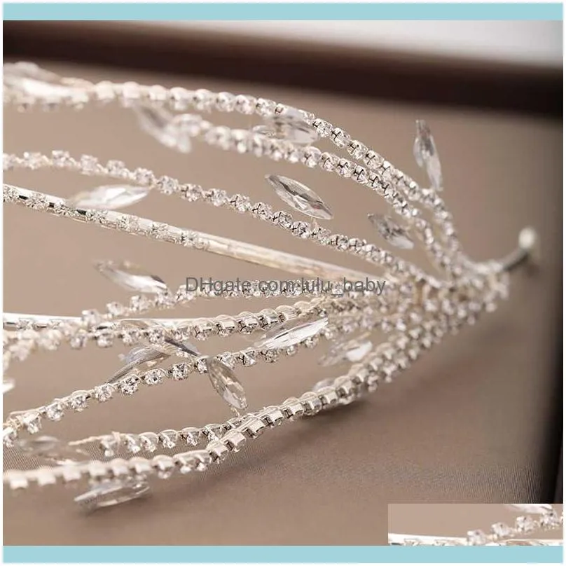 Silver Color Gold Fashion Hair Accessories Crystal Rhinestone Hairbands For Women Bride Tiaras And Crown Headpiece Jewelry