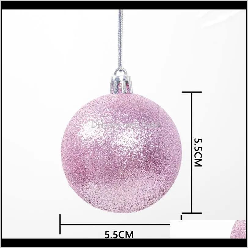 12pcs christmas ornament for xmas home decor light plastic balls decor one barrel ball 2021 hanging pendent new year gift 201128