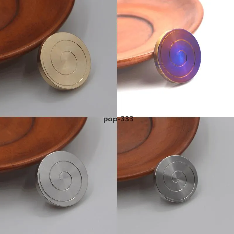 Dropshipping Kinetic Desk Toys Metal Spinning Top Desktop Transfer Coin Gyro For Children Adult Ant-stress Stress Relief Toy