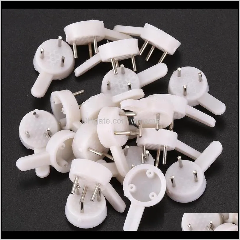 -20 pcs plastic heavy wall picture frame hooks hangers 3-pin small white & rails