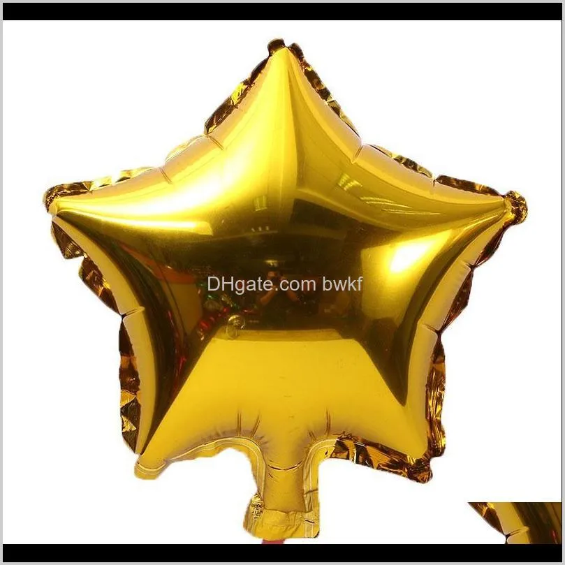 10pcs/lot 10 inch five-pointed star foil balloon baby shower wedding children`s birthday party decorations kids balloons globos