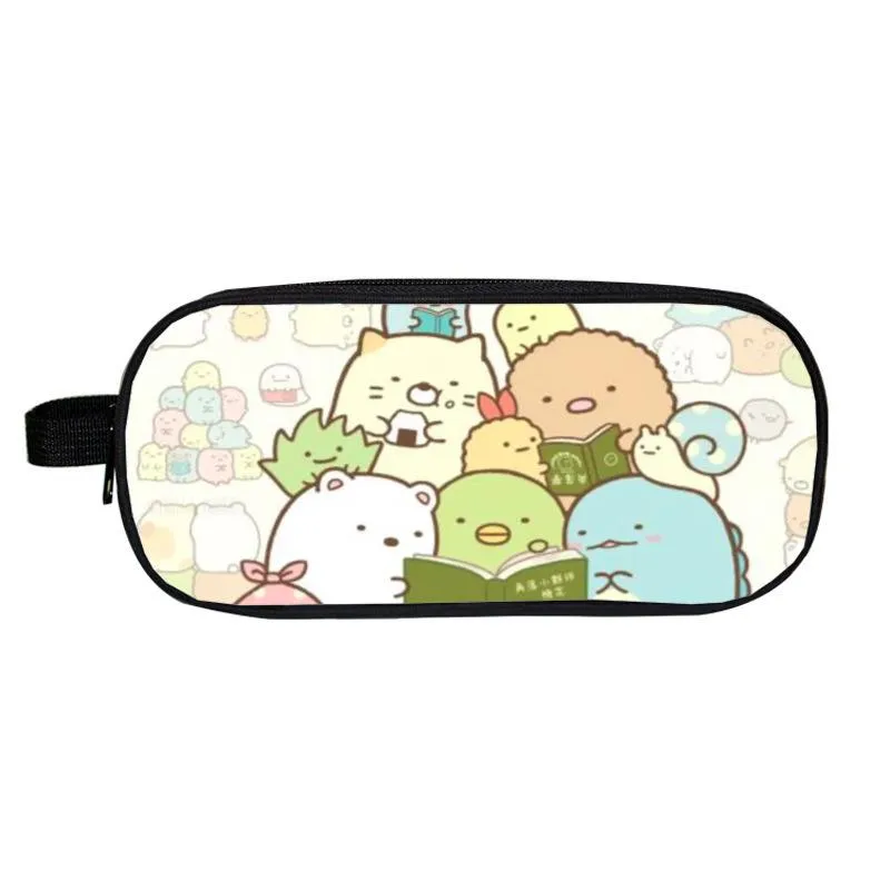 Kosmetiska väskor Väskor Sumikko Gurashi Pencil Case Boys Girls Skolans axelväska Kawaii Daglig Korskropp