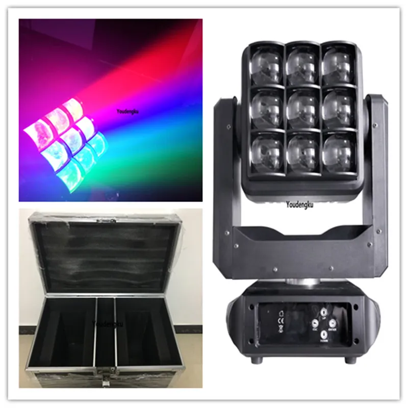 2 stks met flightcase Nieuwe DJ Party Disco Stage Light RGBW 4IN1 3X60W Beam Bee Eye LED Moving Head Matrix Zoom Light