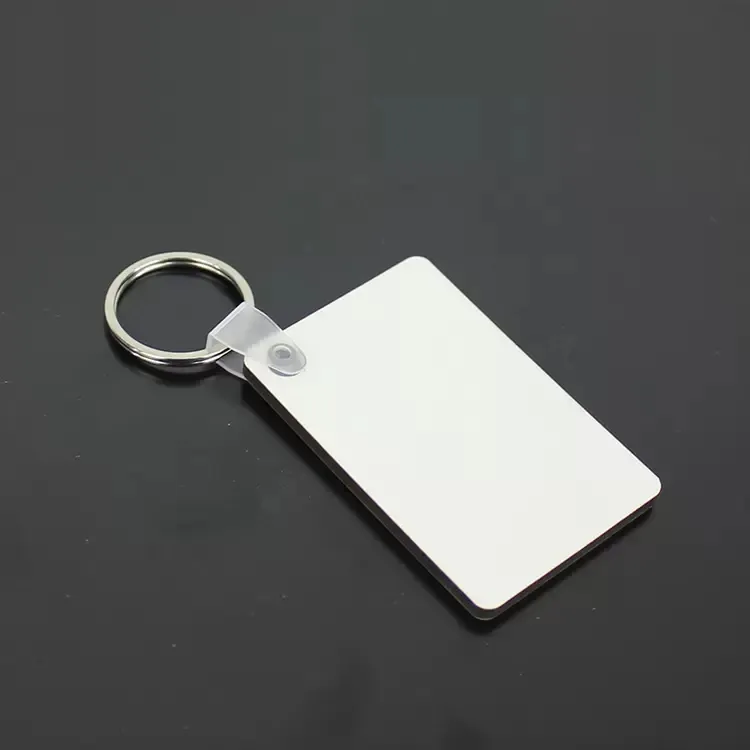 60 * 40 * 3mm Sublimation Blank Keychain MDF Carré Touche en bois Pendentif Thermal Thermal Terrain Clé Porte-clés Blanc Touches de bricolage Chaîne de la soirée Favoris DB267