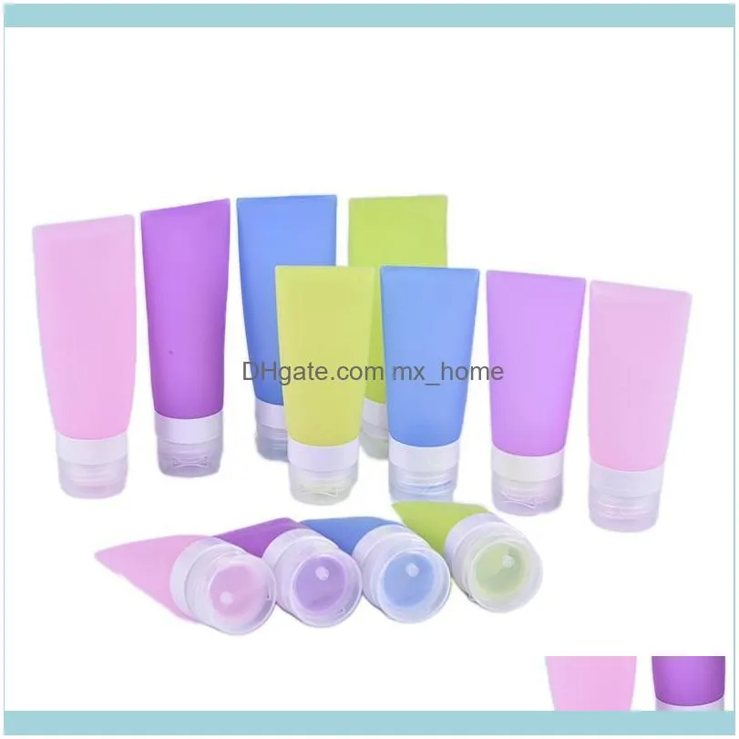 Storage Bottles & Jars Travel Refillable Silicone Skin Care Lotion Shampoo Gel Squeeze Bottle 38/60/80ml Tube Containers Kits Drop