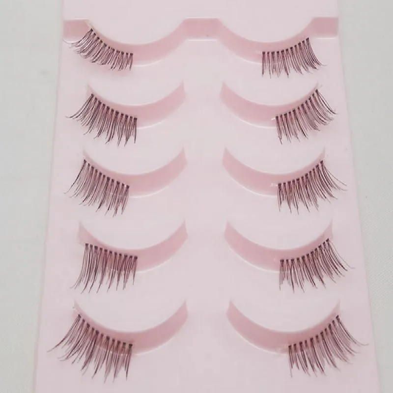 Sunglasses Frames 100% Handmade Transparent Stems Makeup Lashes 5 Pairs Half False Eyelashes Natural Crisscross Messy Thick Soft Fake