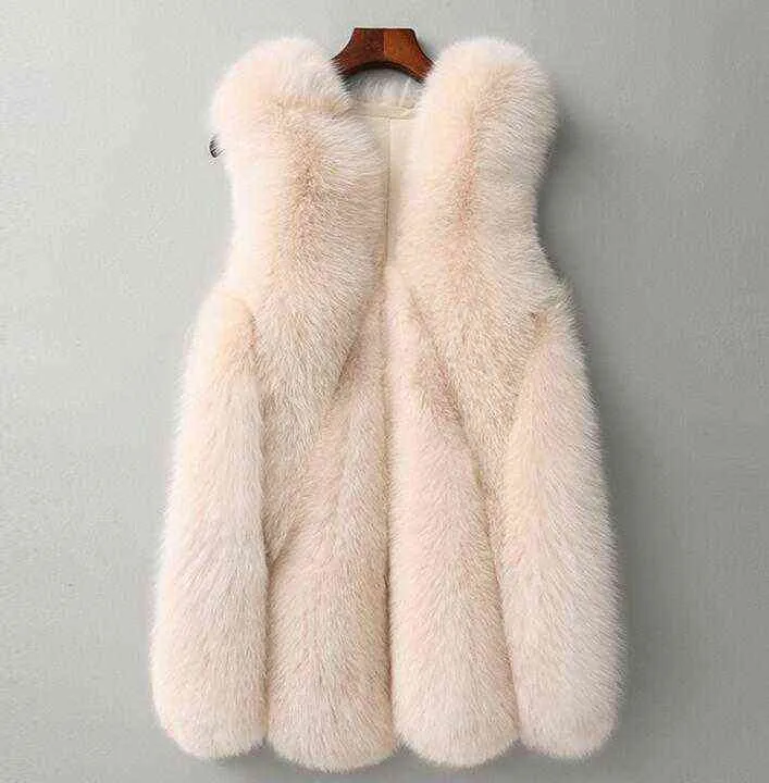 Big water drop vest fur imitation fur vest for women 211207