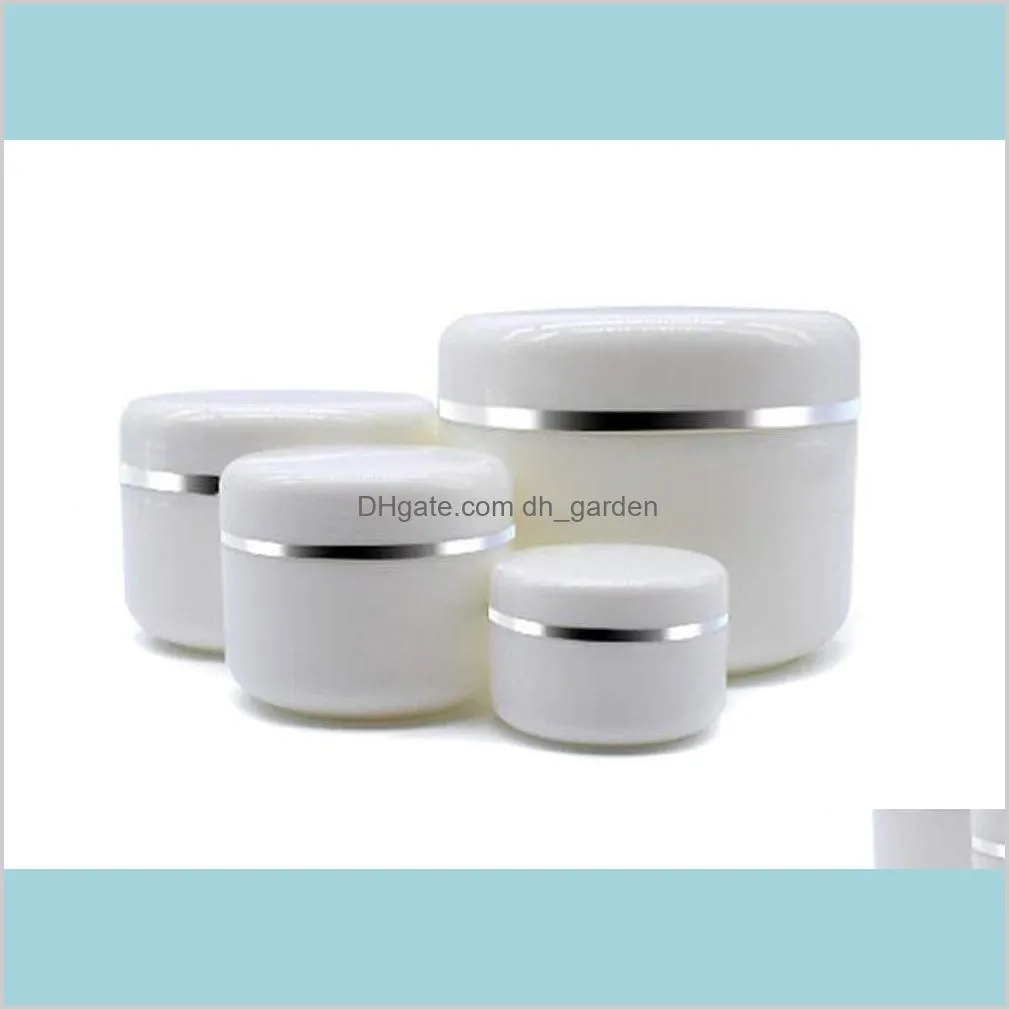 20/30/50/100/150/200g White Plastic Refillable Container with